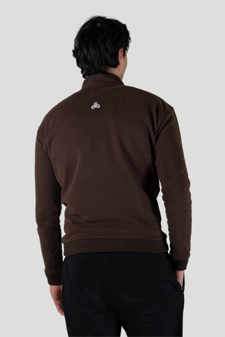 [PF65.Wood] Quarter Zip Sweater - Walnut Brown